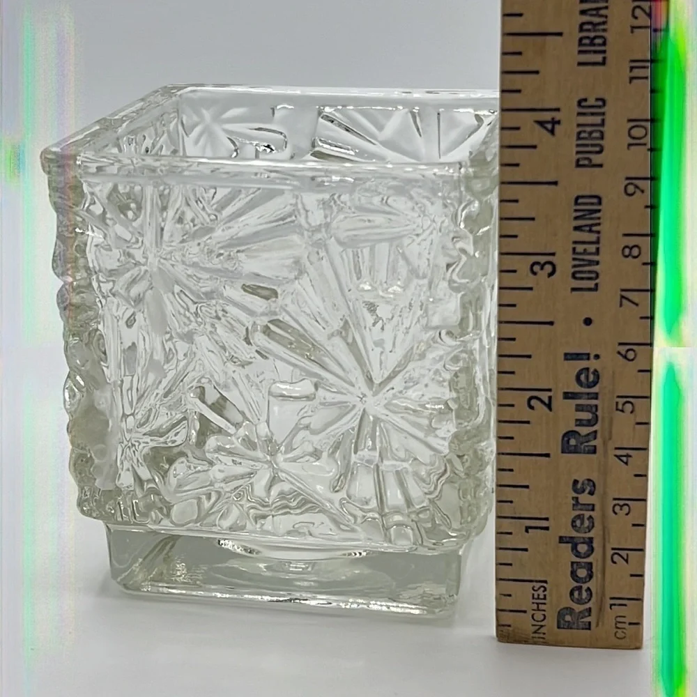 AVON CLEAR GLASS CANDLE HOLDER